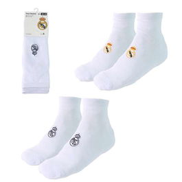Cerdá Pack de 2 Calcetines Real Madrid, Talla Única, Color Blanco