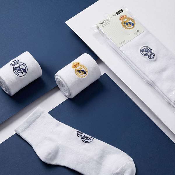 Cerdá Pack de 2 Calcetines Real Madrid, Talla Única, Color Blanco