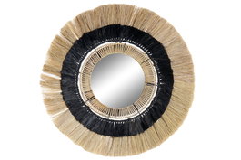 DKD Home Decor Espejo Fibra y Hierro 55x55 Natural