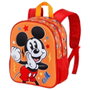 Mickey Mouse Mochila 3D Pequeña Whisper Disney, Mochila Preescolar con Relieve, Bolsillos Laterales, Color Naranja, 31x26x11 cm
