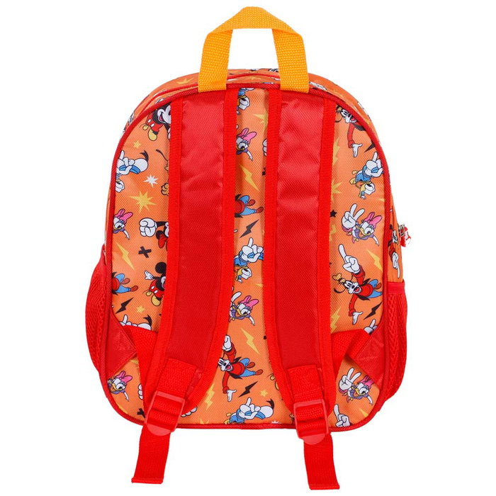 Mickey Mouse Mochila 3D Pequeña Whisper Disney, Mochila Preescolar con Relieve, Bolsillos Laterales, Color Naranja, 31x26x11 cm