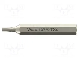 WERA Punta de destornillador Torx® TX6 867/0 Micro