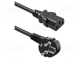 QOLTEC Cable de alimentación H05VV-F 3G0,75mm2 Negro 1,8m
