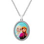 Disney Frozen Colgante Elsa & Anna Plata Esmaltada Collar Oficial