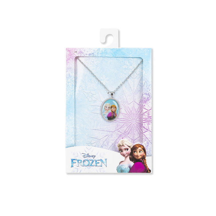 Disney Frozen Colgante Elsa & Anna Plata Esmaltada Collar Oficial