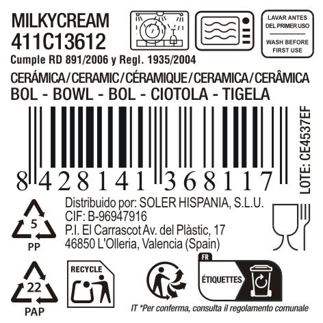 La Mediterranea Bol Milkycream ø11.5x5.9cm