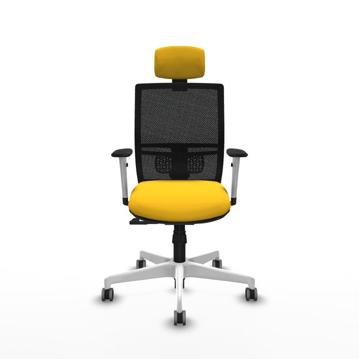 PIQUERAS Y CRESPO Silla de oficina Yunquera con mecanismo Sincro, Amarillo y Negro