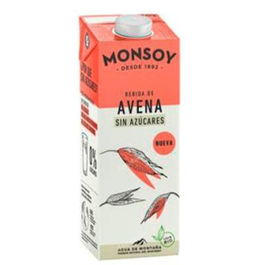 MONSOY Bebida Vegetal de Avena 0% Azúcar 1L (Pack 6Uds.) Bio