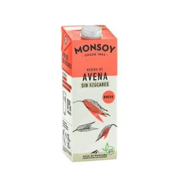 MONSOY Bebida Vegetal de Avena 0% Azúcar 1L (Pack 6Uds.) Bio
