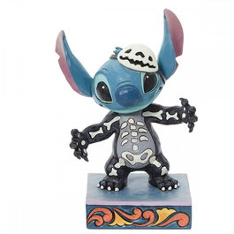 Enesco Figura Disney Stitch Esqueleto 15 cm Resina - Lilo & Stitch Decorativa Tallada y Pintada a Mano