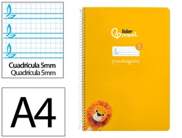 Liderpapel Cuaderno Espiral Pautaguía A4 Tapa Dura Amarillo