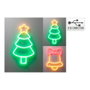 Basics Figura Neón Navideña Colgante USB 2M 4 Modelos Variados: Regalo 22x22cm, Campana 24x31cm, Gorro Papá Noel 30x30cm, Árbol Navidad 20x36cm
