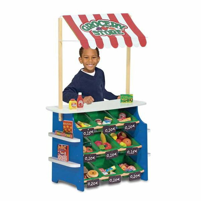 Melissa & Doug Puesto de limonada/Tienda de comestibles de madera