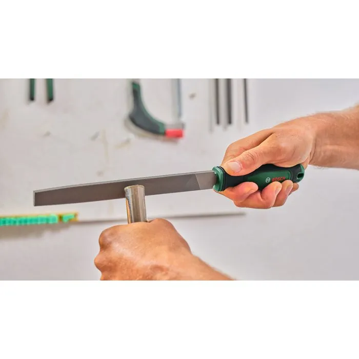 Bosch BOS4059952735115 - Juego de 4 Limas de 200 mm (8 Pulgadas) con Cepillo para Desbaste y Acabado