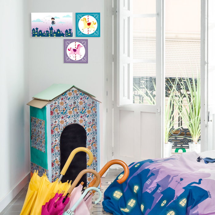 Lienzo HappyFriday Mr Fox Nanny Multicolor 27 x 27 cm Lienzo HappyFriday Mr Fox Nanny Multicolor 27 x 27 cm