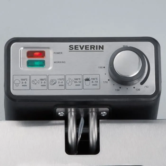 SEVERIN FR2431 Freidora eléctrica semiprofesional 2000W - Capacidad 3L y 400g - Acero inoxidable SEVERIN FR2431 Freidora eléctrica semiprofesional 2000W - Capacidad 3L y 400g - Acero inoxidable