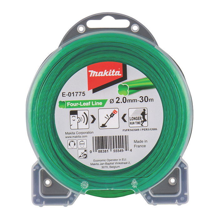 Makita E-01775 Bobina de hilo de cuatro hojas 2,0 mm x 30 m Makita E-01775 Bobina de hilo de cuatro hojas 2,0 mm x 30 m
