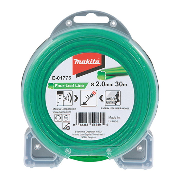 Makita E-01775 Bobina de hilo de cuatro hojas 2,0 mm x 30 m Makita E-01775 Bobina de hilo de cuatro hojas 2,0 mm x 30 m
