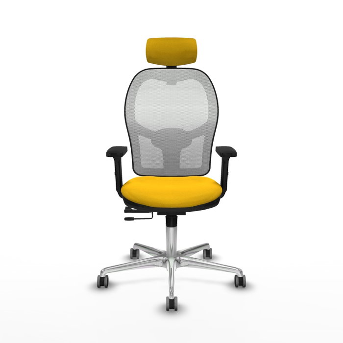 PIQUERAS Y CRESPO Silla de oficina Jorquera con mecanismo Sincro/Traslack Amarillo y Blanco PIQUERAS Y CRESPO Silla de oficina Jorquera con mecanismo Sincro/Traslack Amarillo y Blanco
