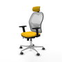 PIQUERAS Y CRESPO Silla de oficina Jorquera con mecanismo Sincro/Traslack Amarillo y Blanco