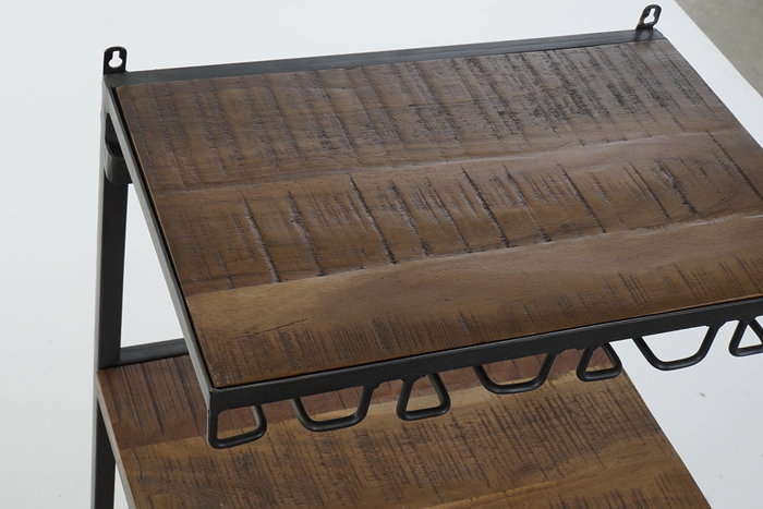 DKD Home Decor Botellero Gris Oscuro 30 x 104 x 83 cm Hierro Acacia Cristal DKD Home Decor Botellero Gris Oscuro 30 x 104 x 83 cm Hierro Acacia Cristal
