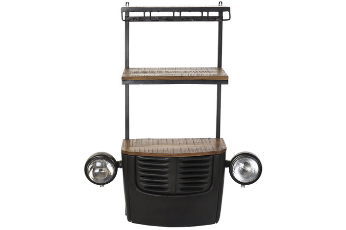 DKD Home Decor Botellero Gris Oscuro 30 x 104 x 83 cm Hierro Acacia Cristal DKD Home Decor Botellero Gris Oscuro 30 x 104 x 83 cm Hierro Acacia Cristal