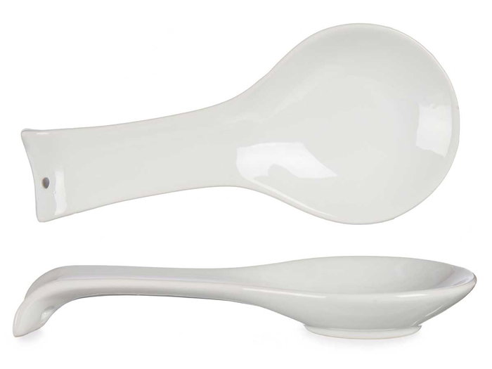 Vessia Reposacucharas Blanco Redondo 24 x 3 x 10.5 cm Cerámica Loza Apto Lavavajillas (Set de 24)