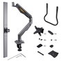 StarTech.com Brazo de Sobremesa de Resorte Mecánico para 2 Monitores hasta 27", Travesaño, Montaje por Abrazadera, 30 kg, VESA 75x75/100x100