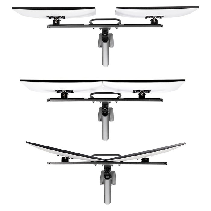 StarTech.com Brazo de Sobremesa de Resorte Mecánico para 2 Monitores hasta 27", Travesaño, Montaje por Abrazadera, 30 kg, VESA 75x75/100x100