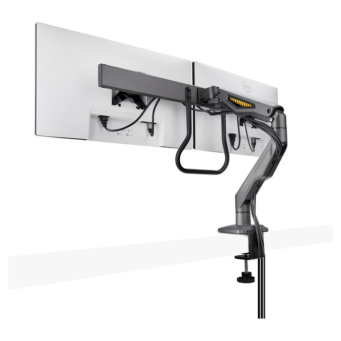 StarTech.com Brazo de Sobremesa de Resorte Mecánico para 2 Monitores hasta 27", Travesaño, Montaje por Abrazadera, 30 kg, VESA 75x75/100x100