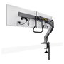 StarTech.com Brazo de Sobremesa de Resorte Mecánico para 2 Monitores hasta 27", Travesaño, Montaje por Abrazadera, 30 kg, VESA 75x75/100x100