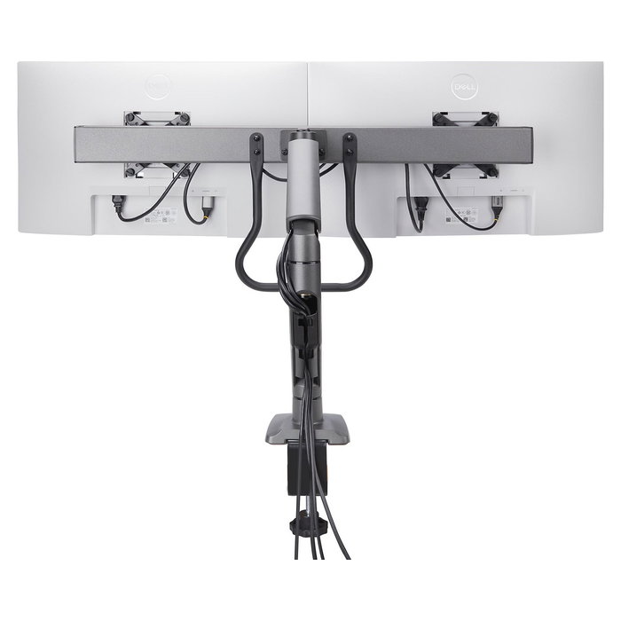 StarTech.com Brazo de Sobremesa de Resorte Mecánico para 2 Monitores hasta 27", Travesaño, Montaje por Abrazadera, 30 kg, VESA 75x75/100x100