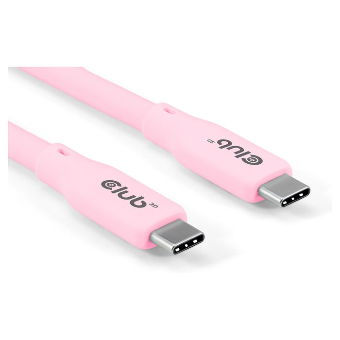 Club 3D Lifestyle USB-C Cable PD 240W 20Gbps 2 Metros Rosa Acero Inoxidable