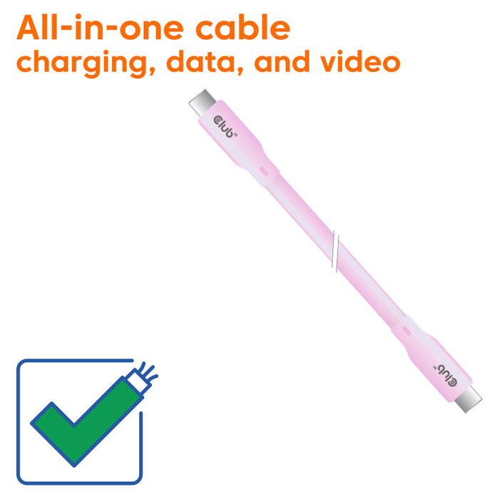 Club 3D Cable USB-C Rosa CAC-3002 de 2m USB4 Gen 2x2 240W PD Club 3D Cable USB-C Rosa CAC-3002 de 2m USB4 Gen 2x2 240W PD