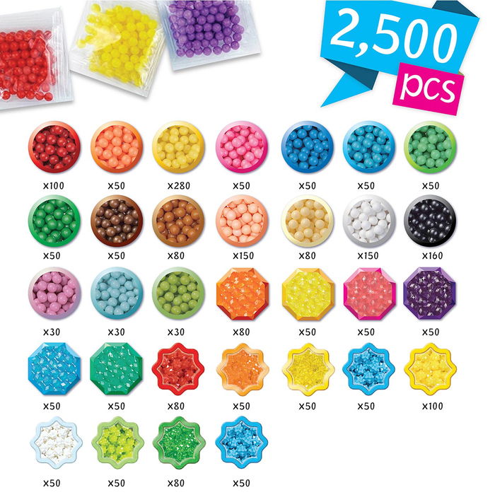 Aquabeads Cubo De Creatividad Princesas Disney 31773 Set de 2500 Abalorios con Plantillas de 7 Princesas Disney para +4 años