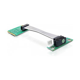 DeLOCK Riser Karte Mini PCI Express a PCI Express x1 - Adaptador Tarjeta Expansión, 9 cm Negro y Verde, 84733020