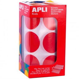 Apli Gomets Redondos 33 mm Rojo Rollo 708 Unidades