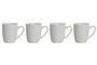 DKD Home Decor Juego de 4 tazas de porcelana en blanco, 330ml