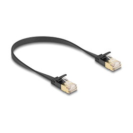 DeLOCK Cable de red RJ45 Cat7 U/FTP plano 0,3 m negro