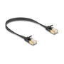 DeLOCK Cable de red RJ45 Cat.7 plano 0,3 m negro
