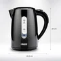 Princess 236017 Hervidor Eléctrico de Agua, 1.7 Litros, 2200 W, Color Negro, con Apagado Automático y Base Giratoria 360°