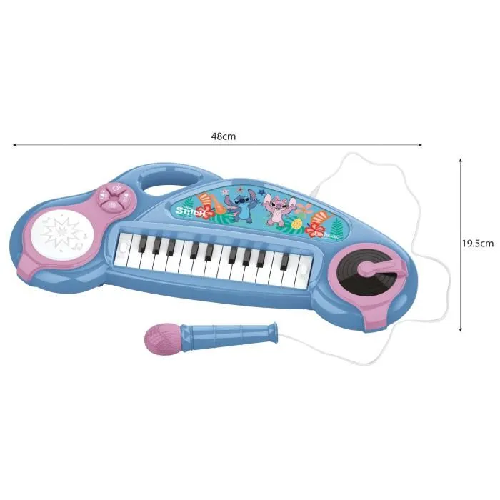 Lexibook LEXK704D Piano electrónico de Stitch para niños con efectos de luz