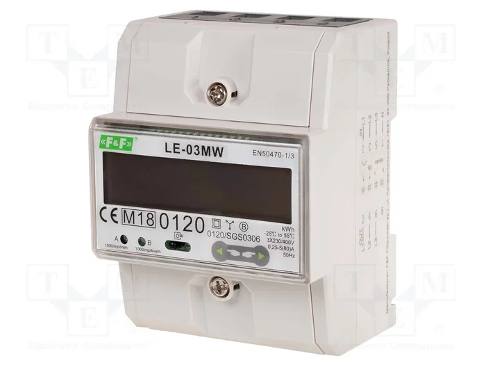 F&F LE-03MW Contador Digital para Raíl DIN con LCD