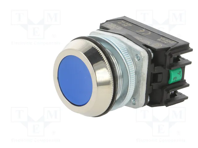 PROMET Interruptor de presión 30mm azul NA x2 PROMET Interruptor de presión 30mm azul NA x2