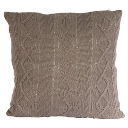 Home Deco Factory Cojín De Punto Marrón 40x40 cm, Colección Cocooning, Desenfundable, Deco