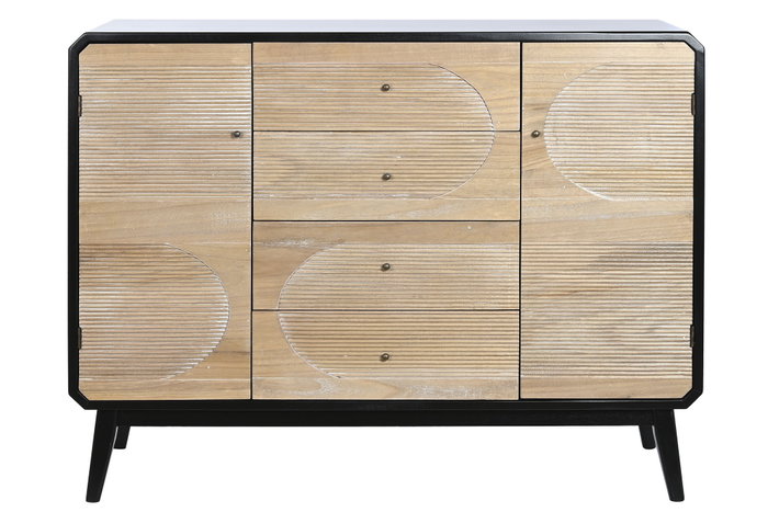 DKD Home Decor Buffet de Madera Negro 120x40x90,5 cm