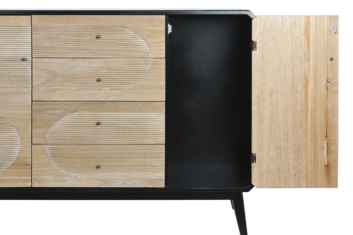 DKD Home Decor Buffet de Madera Negro 120x40x90,5 cm
