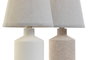 DKD Home Decor Lámpara de Sobremesa de Gres y Poliéster, Surtido de 2 Unidades