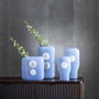 Jarrón Azul-Blanco Cristal Decoración 17 X 9 X 34 cm