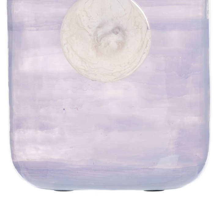 Ixia Jarrón Decorativo Azul-Blanco de Cristal 17 x 9 x 34 cm